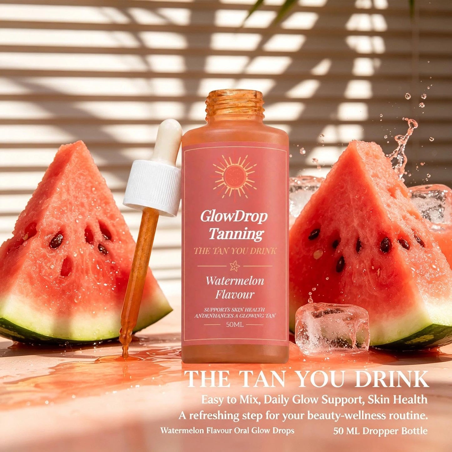 Tanning Drops, Glow Drop Tanning Drops, Enhances Your Natural Skin Tone, Natural Radiant Glow, Easy-to-Use for All Skin Types, 50ml(2pc)