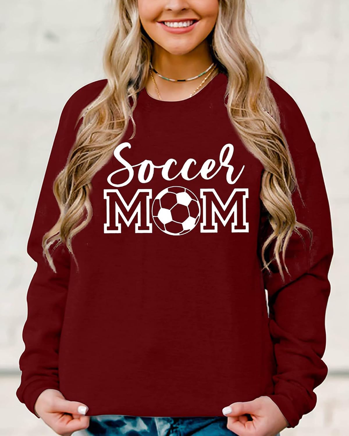 Womens Soccer Mom Sweatshirt Soccer Graphic Shirts Football Outfits