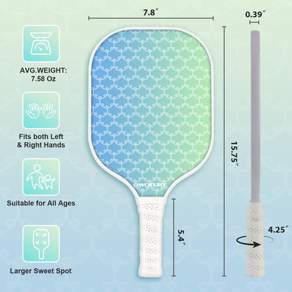 Pickleball Paddles Set of 2 Lightweight Honeycomb Core Pink