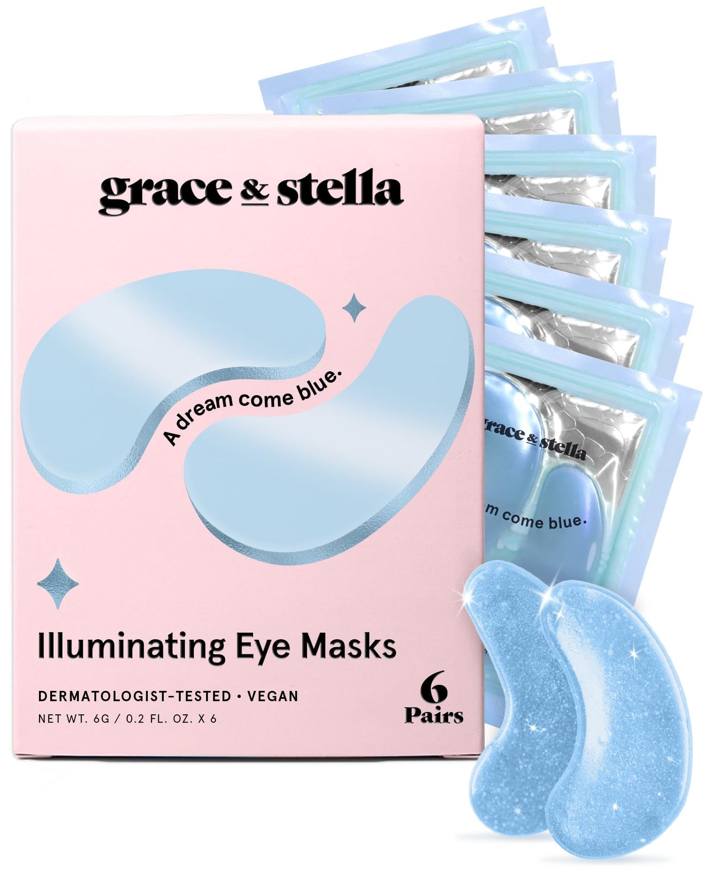 grace & stella Under Eye Patches (12 pairs) Eye Masks for Puffy Eyes and Dark Circles - Gifts for Women, Bridesmaids, Birthdays, Bachelorette Party, Self Care Gifts for Women - Vegan Cruelty-Free
