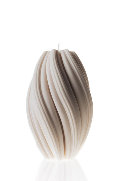 LAWA Swirl Candle - Beautiful Handmade Pillar Soy Wax Twirl Elegant Bubble Aesthetic Candle Housewarming Gift Home Room Shelf Decor Idea Spiral White Large