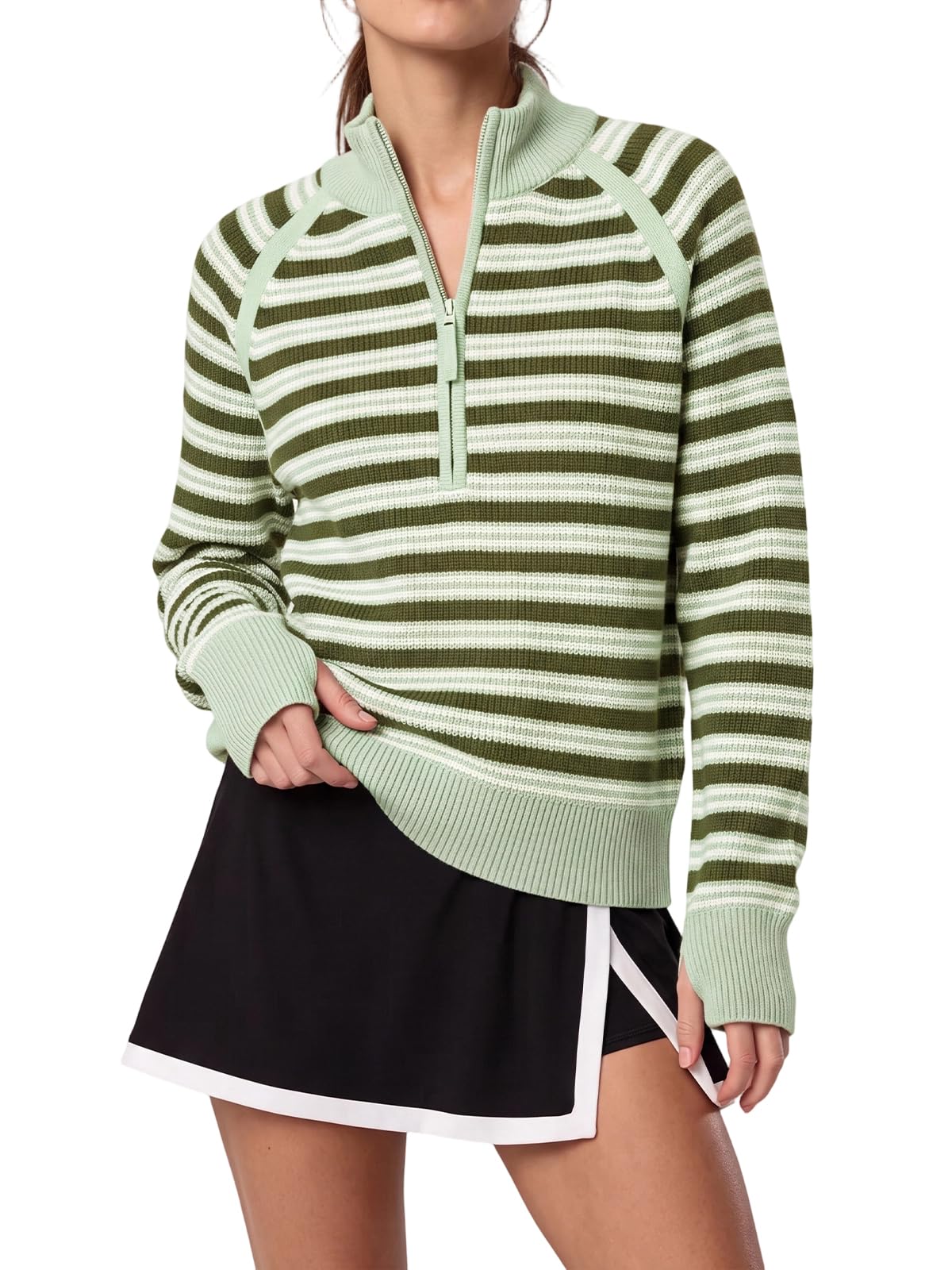 Women's Half Zip Sweater Long Sleeve Pullover