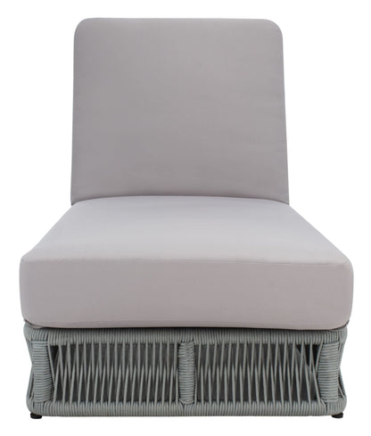 SAFAVIEH Outdoor - Gillian Chaise Lounge Chair - Tan & White - Steel and Woven Rope - Adjustable 5-Position Backrest - Ideal for Patio, Deck, Poolside, Backyard (PAT7527A)
