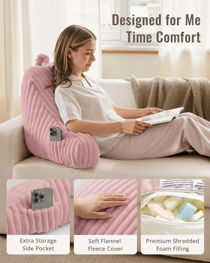 Blissful Diary Reading Pillow, Backrest Pillow with Shredded Memory Foam