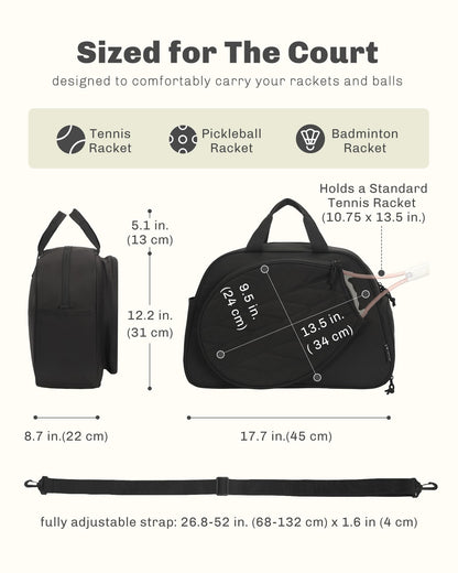 Hynes Eagle Pickleball Bags for Women Tennis Gym Bag Holds 2 Rackets