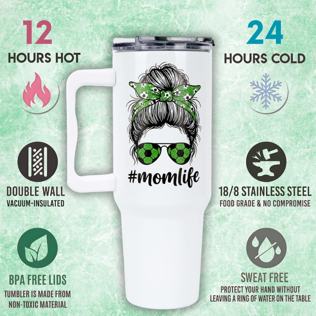 Baseball Mom Gifts - Perfect for Moms from Kids, Friends - Birthday & Christmas - 40oz Tumbler with Handle