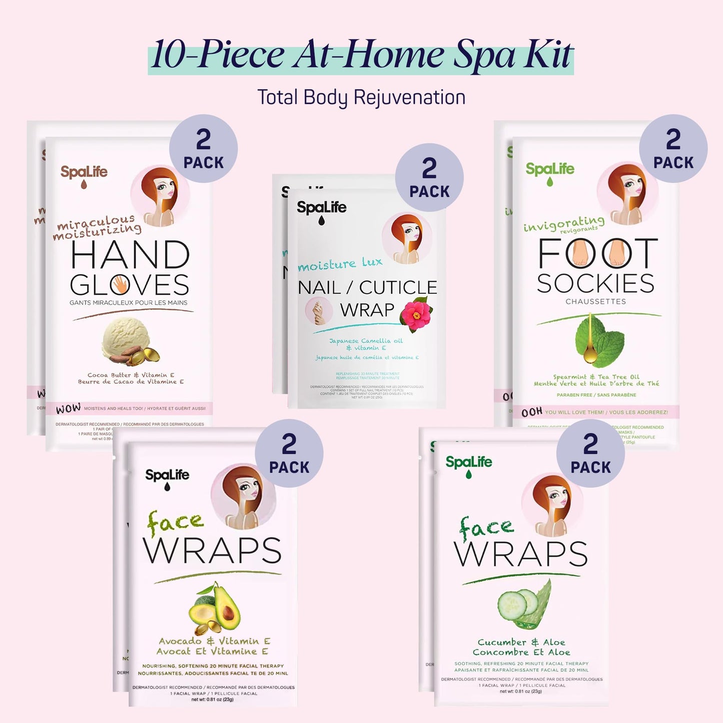SpaLife Moisturizing Foot Sockies | Foot Mask for Dry Cracked Feet | Tea Tree Oil Softening Booties | Callus Remover Alternative | Self Care Gifts for Women | 8 Pack