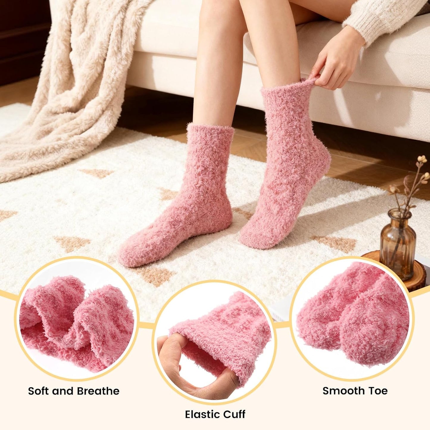 Womens Fluffy Fuzzy Socks,Winter Cozy Soft Warm Socks Gifts for Womens