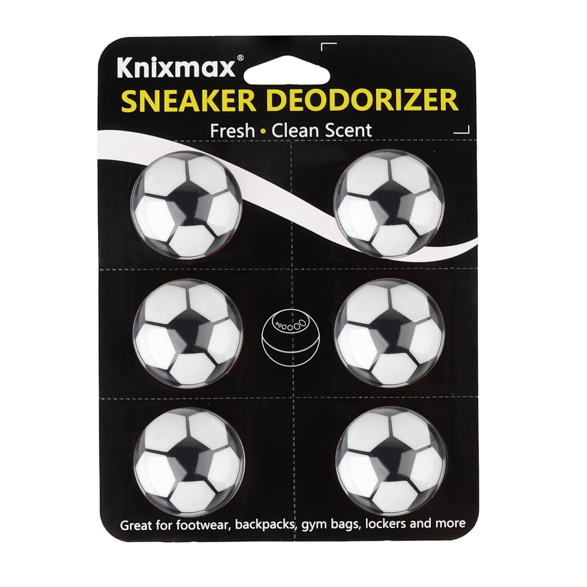 Knixmax Shoe Deodorizer Balls Odor Eliminator for Sneakers 6 Pack Baseball