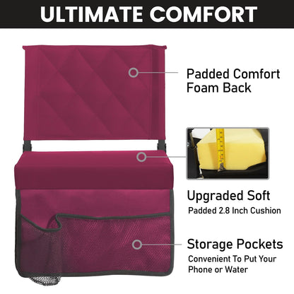 Sheenive Stadium Seats with Back Support, Padded Bleacher Seat Cushion