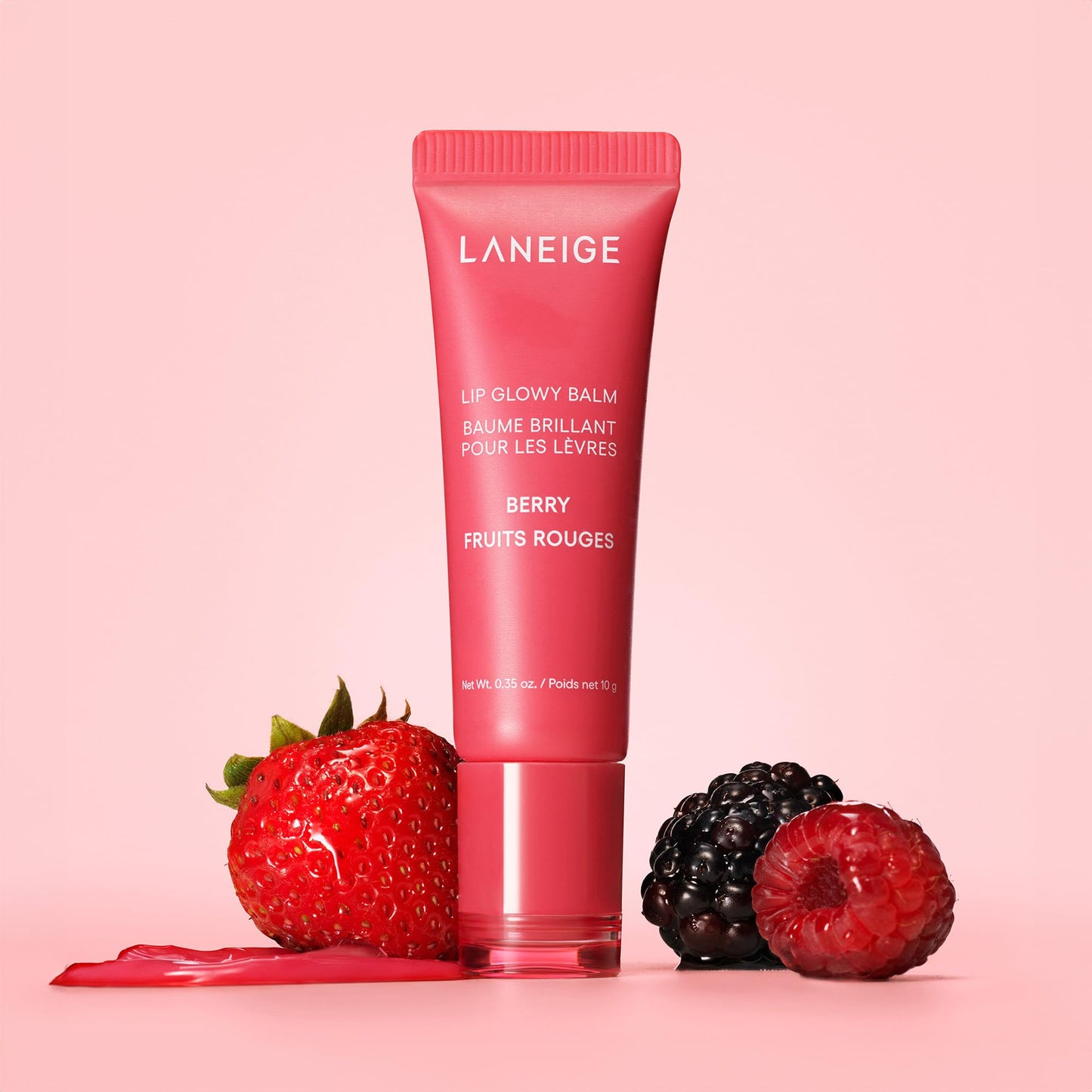 LANEIGE Lip Glowy Balm: Sheer Tinted Lip Treatment Balm Tube with Shea & Murumuru Butters for Hydrating, Moisturizing, Glossy, Non-Sticky Shine, Berry | Korean Skin Care