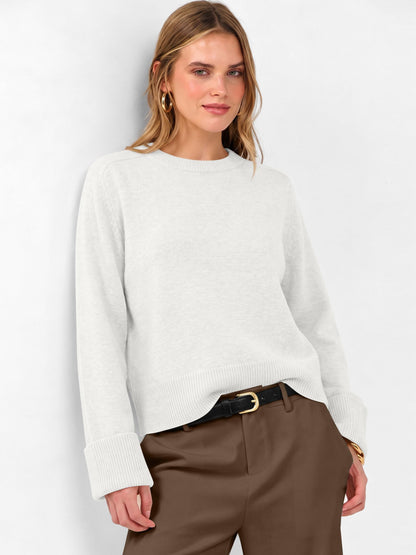 ANRABESS Sweaters for Women Cropped Fall Lightweight Pullover