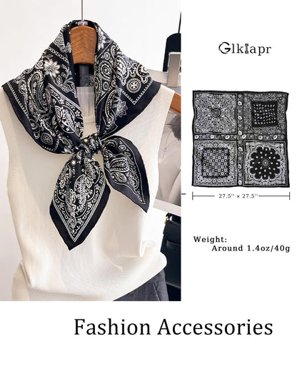 Satin Bandana Headscarf for Women Silky Hair Scarves for Fashion Lightweight