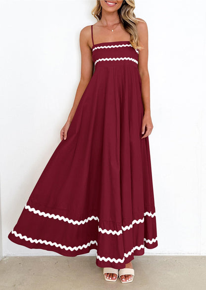 PRETTYGARDEN Women's Summer Spaghetti Strap Boho Maxi Dress