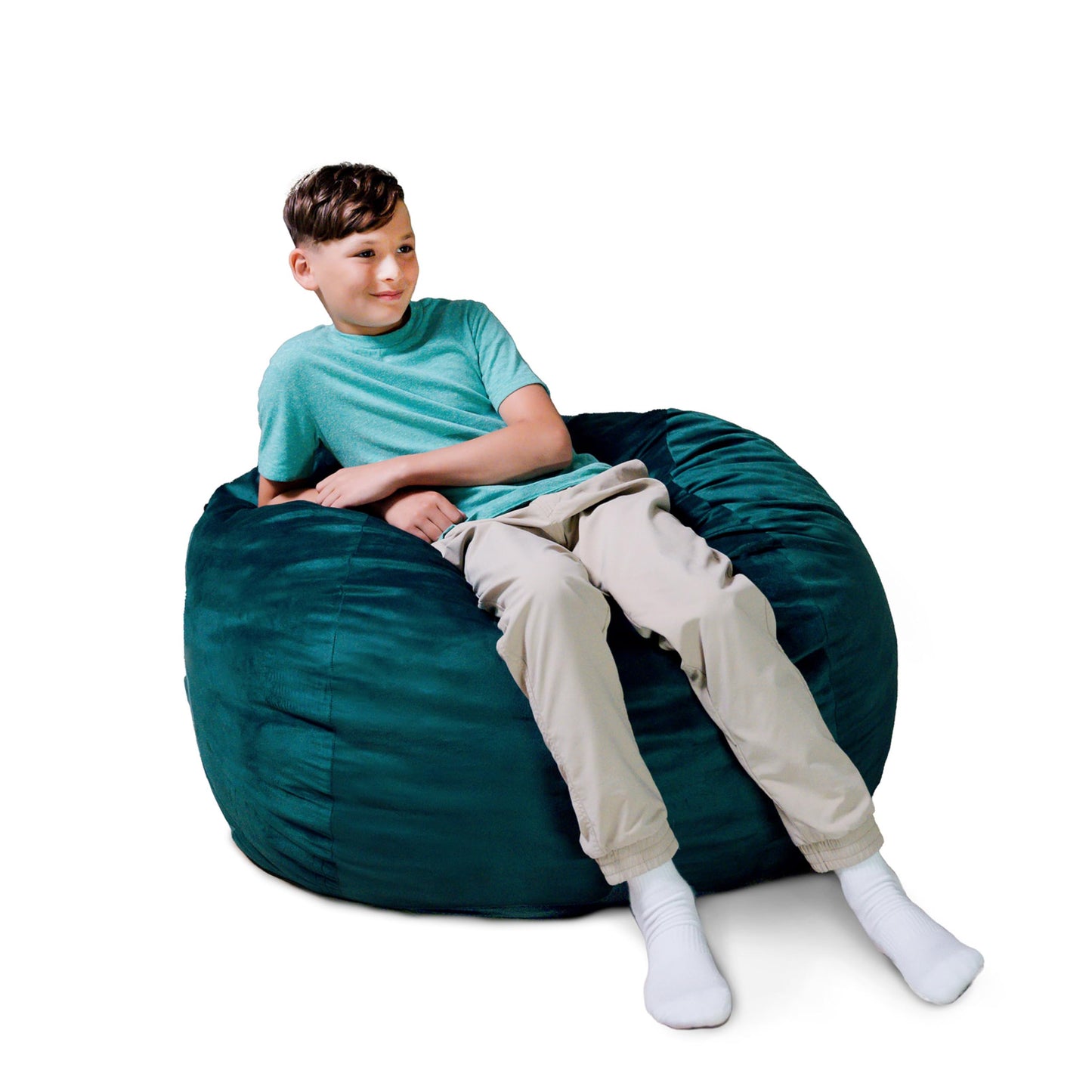 Big Joe Fuf 7Ft Giant Foam Bean Bag Chair, Oversized Couch with Removable Cover for Kids, Teens, Adults, Fog Lenox, Durable Woven Polyester, 7 Foot