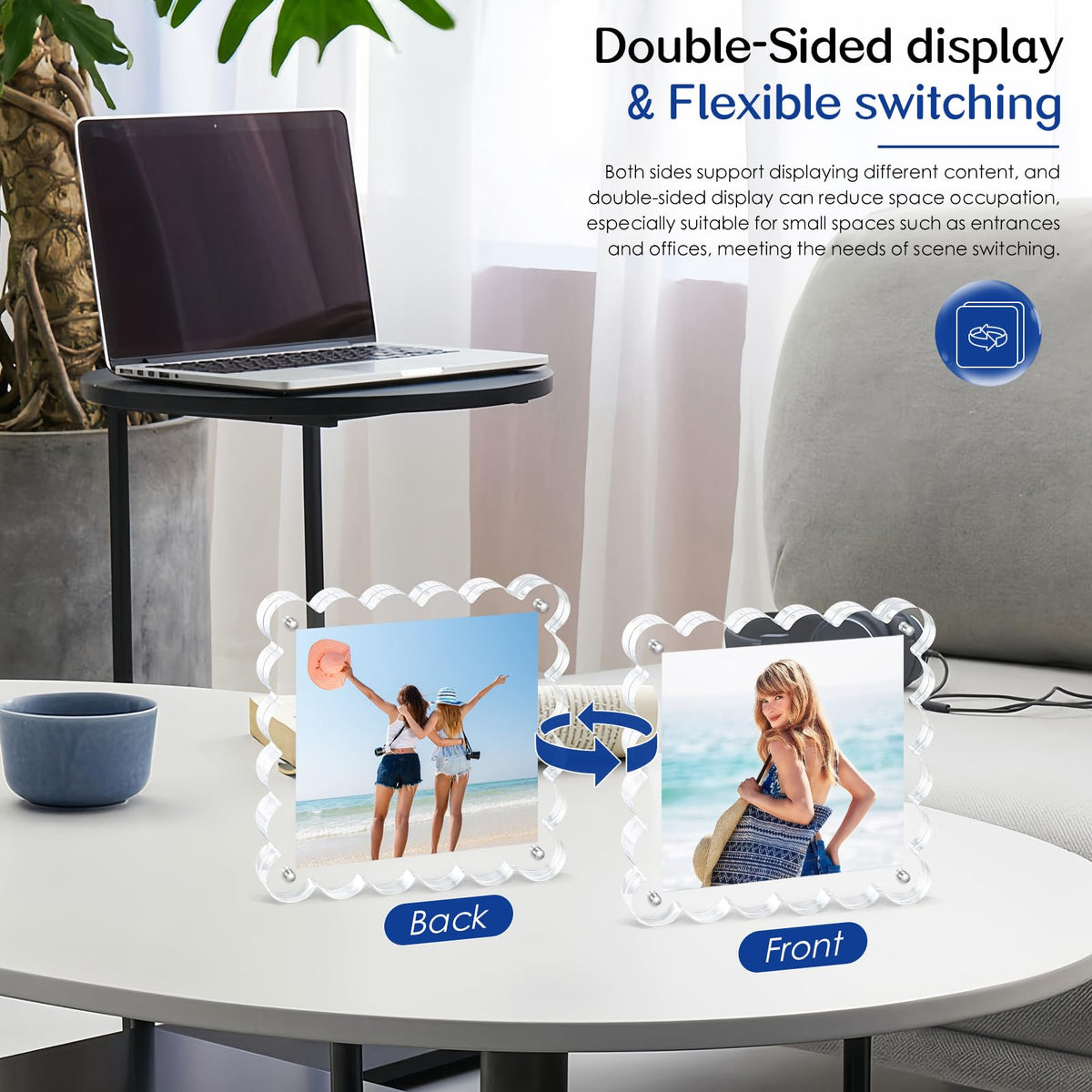 Chivalral 3 Pack 4x6 Acrylic Picture Frame, Double-Sided Tabletop Display