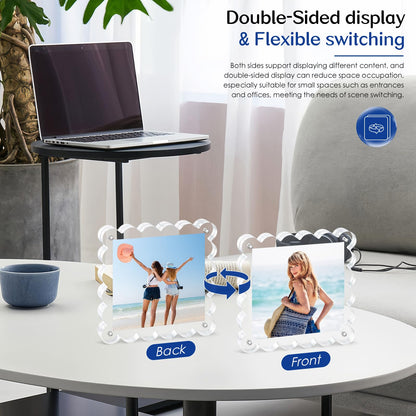 Chivalral 3 Pack 4x6 Acrylic Picture Frame, Double-Sided Tabletop Display