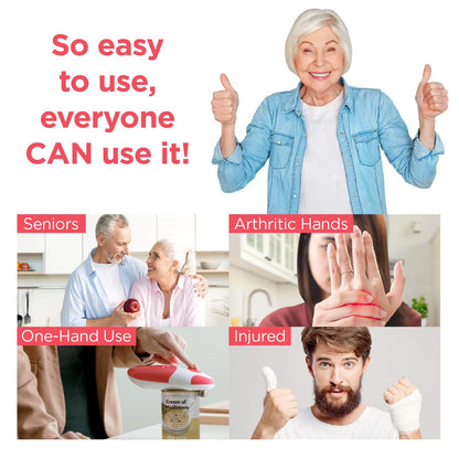 Kitchen Mama Auto Electric Can Opener: Open Your Cans with A Simple Press of Button - Automatic, Hands Free, Smooth Edge, Battery Operated, YES YOU CAN (Red)