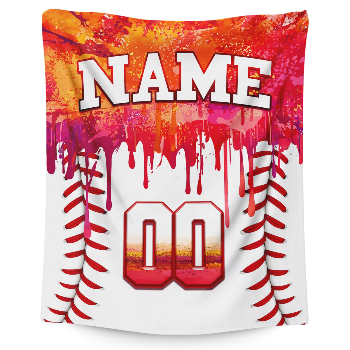 Kids Blanket Custom Baseball Blankets, Splashed Ink Throw Bed Travel