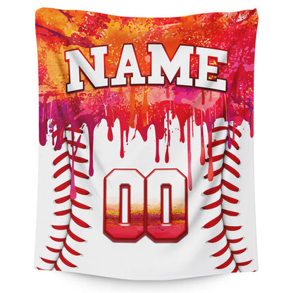 Kids Blanket Custom Baseball Blankets, Splashed Ink Throw Bed Travel