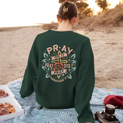 Pairxily Christian Crewneck Sweatshirts for Women Pray Bible Verse
