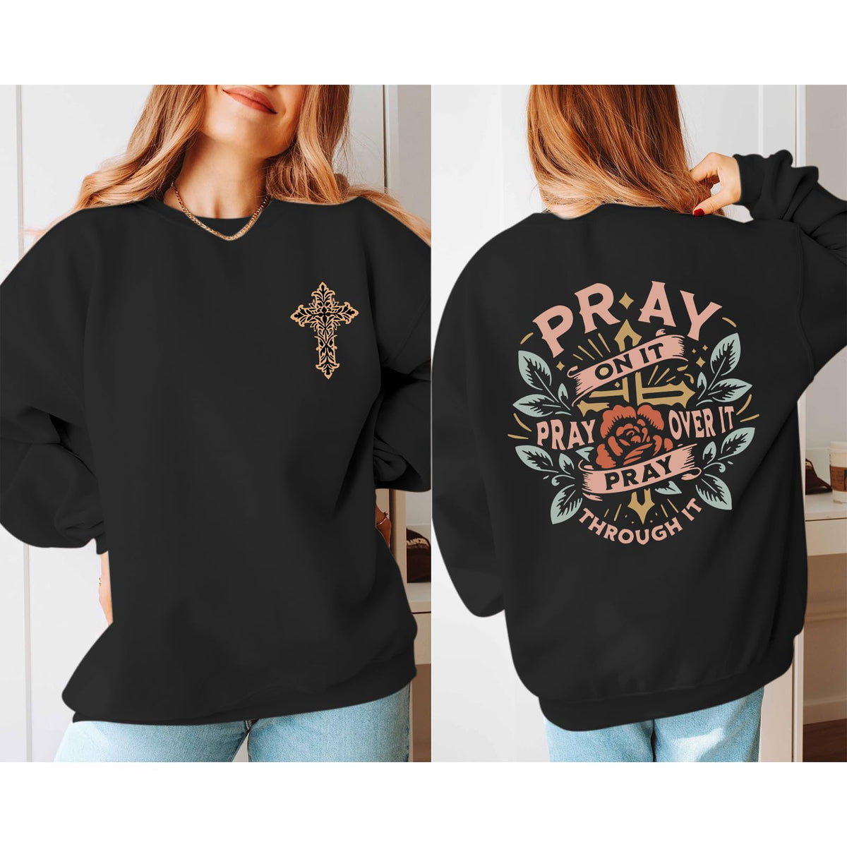 Pairxily Christian Crewneck Sweatshirts for Women Pray Bible Verse