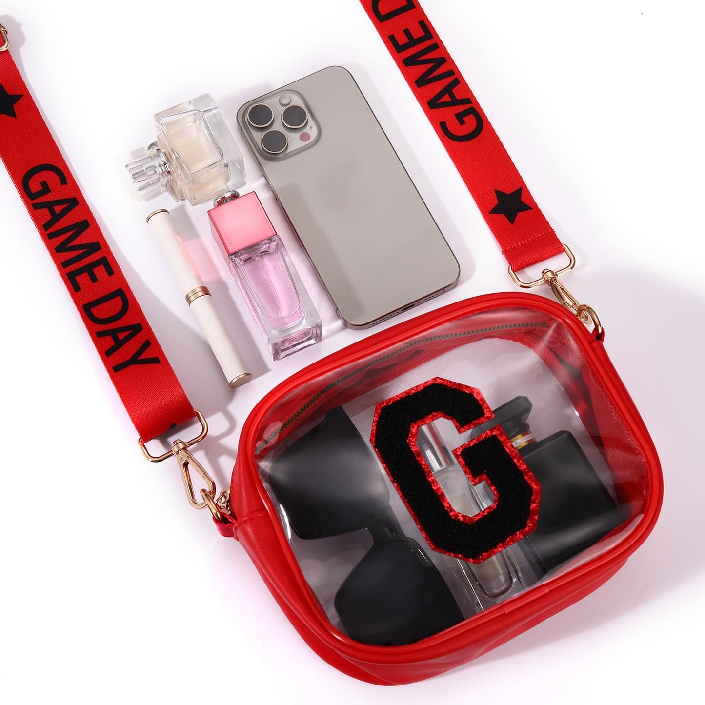 Game Day Clear Bag for Women Football Stadium Approved Clear Crossbody Purse Game Day Accessories Outfits