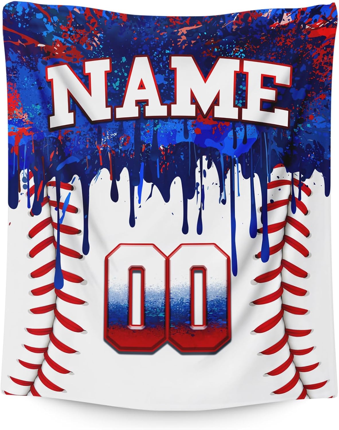 Kids Blanket Custom Baseball Blankets, Splashed Ink Throw Bed Travel