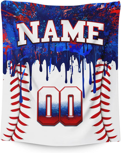 Kids Blanket Custom Baseball Blankets, Splashed Ink Throw Bed Travel