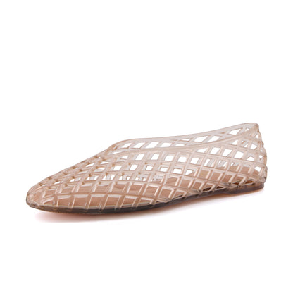 CUSHIONAIRE Siesta Modern Lattice Ballet Flats for Women, Comfortable Slip On Pointed Toe Womens Jelly Shoes