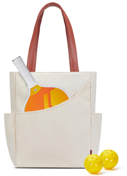 Pickleball Bag for Women Stylish Nylon Tote Fits 2 Paddle, Ball, Gear, Utility Shoulder Handbag for Sports
