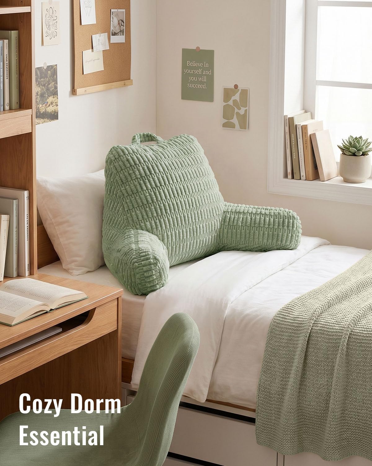 Blissful Diary Reading Pillow, Backrest Pillow with Shredded Memory Foam