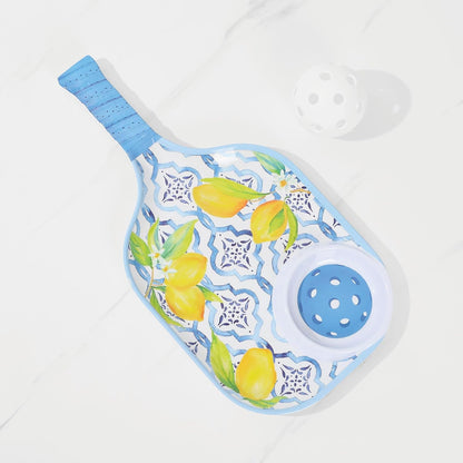 UPware Lovely Lemon Melamine Chip and Dip Snack Tray