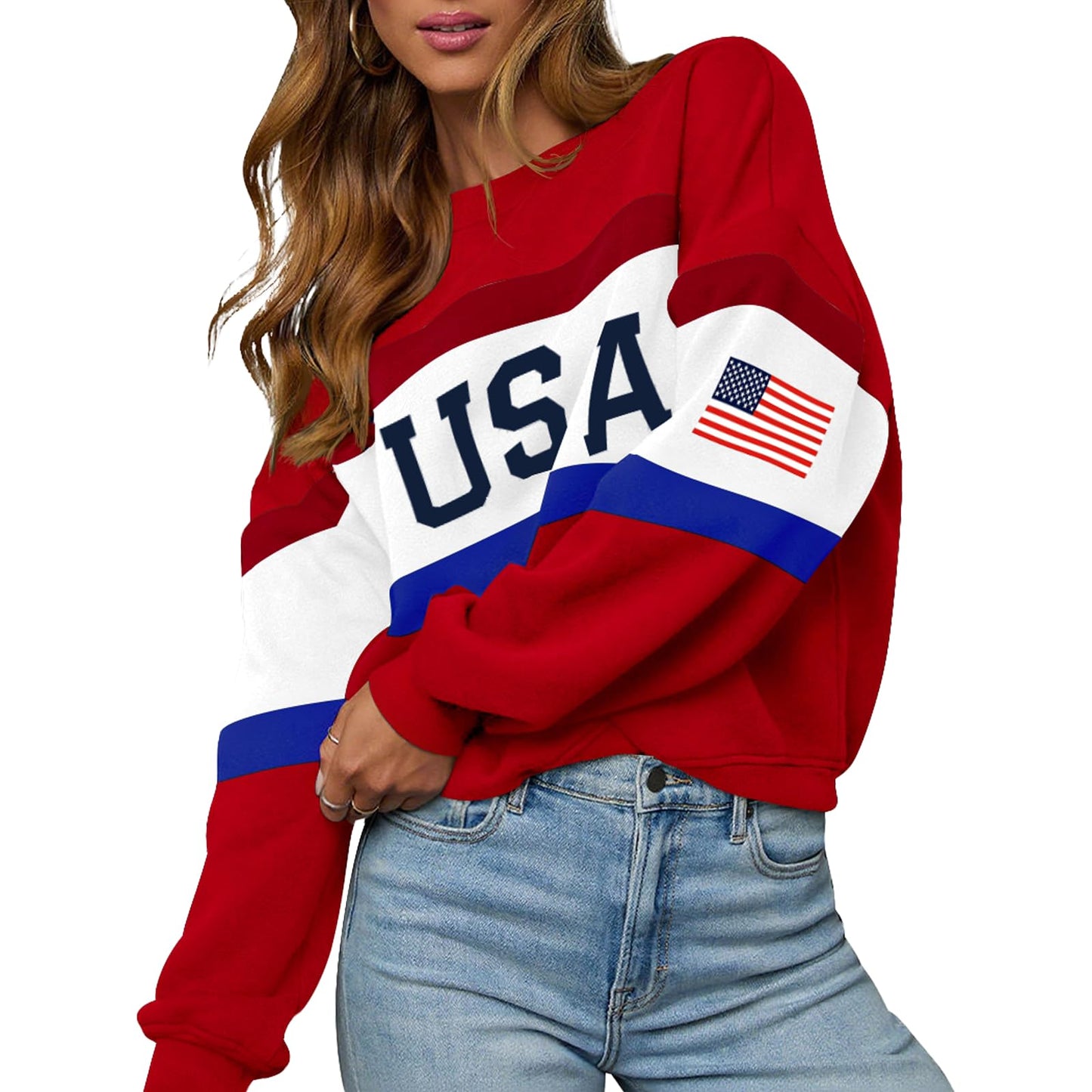 LEEDYA Women USA Sweatshirt