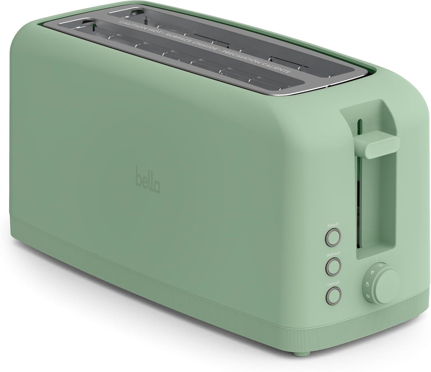 bella 2 Slice Slim Toaster, Fits-anywhere™ Kitchenware, 6 Setting Shade Control with Reheat & Cancel Buttons, Fits sourdough, 10” Long Slot, Anti Jam & Auto Shutoff, 900 Watt, Blossom
