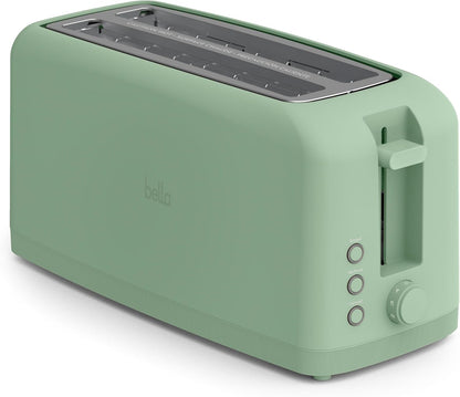 bella 2 Slice Slim Toaster, Fits-anywhere™ Kitchenware, 6 Setting Shade Control with Reheat & Cancel Buttons, Fits sourdough, 10” Long Slot, Anti Jam & Auto Shutoff, 900 Watt, Blossom