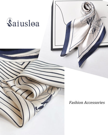 Saiusloa Neck Scarf For Womens Silky Head Scarves Hair Bandanas Square Scarf Fashion Accessories lightweight