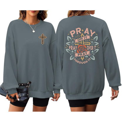Pairxily Christian Crewneck Sweatshirts for Women Pray Bible Verse