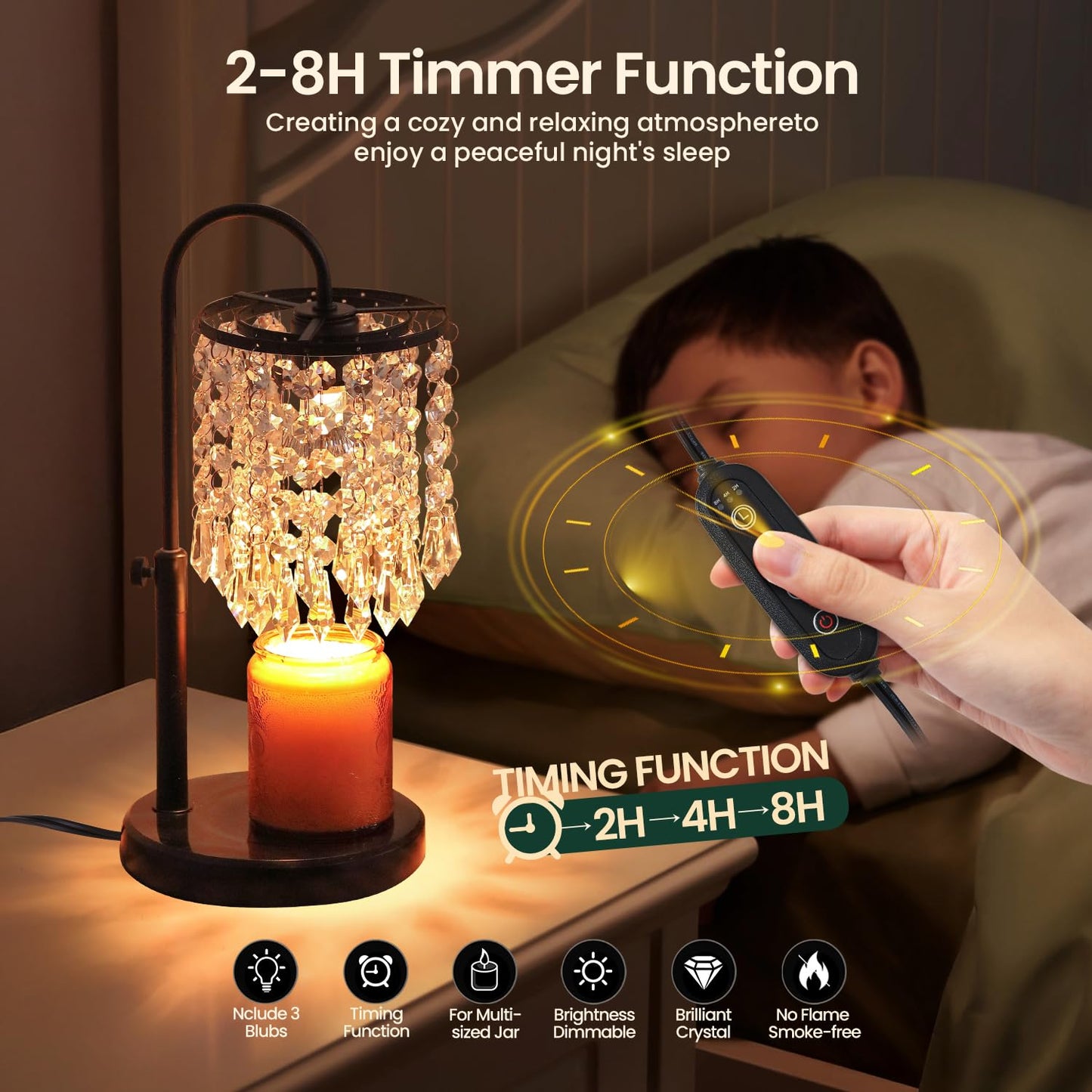 Candle Warmer Lamp with Timer & Dimmer