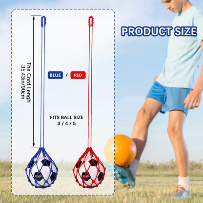 TOBWOLF Football Kick Trainer, Soccer Return Trainer Net Fits Ball Size 3, 4, 5, Hands-Free Soccer Kick Throw Training Aid