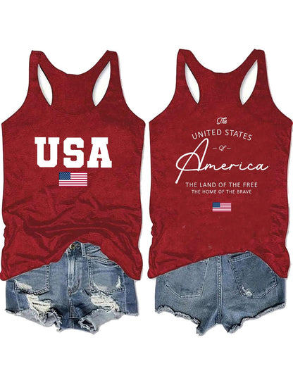 Women's 4th of July Outfits USA Shirt Memorial Day Red White and Blue Patriotic Shirts American Flag Graphic Tops