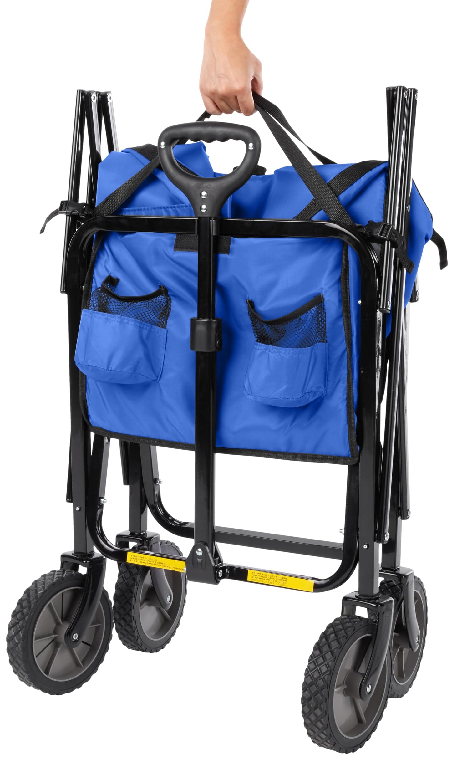 Amazon Basics Collapsible Heavy Duty Utility Wagon for Outdoor Sports, Camping, Garden, and Shopping, 265 Pounds Capacity, 27.6 x 40.9 x 20 inches, Black