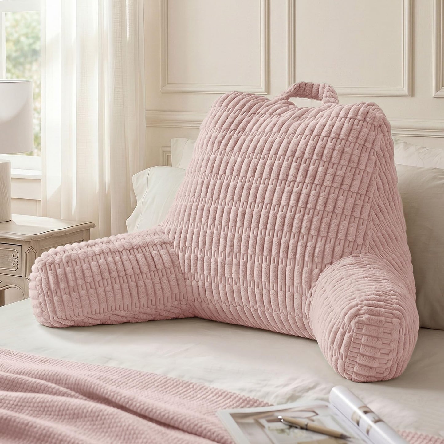 Blissful Diary Reading Pillow, Backrest Pillow with Shredded Memory Foam