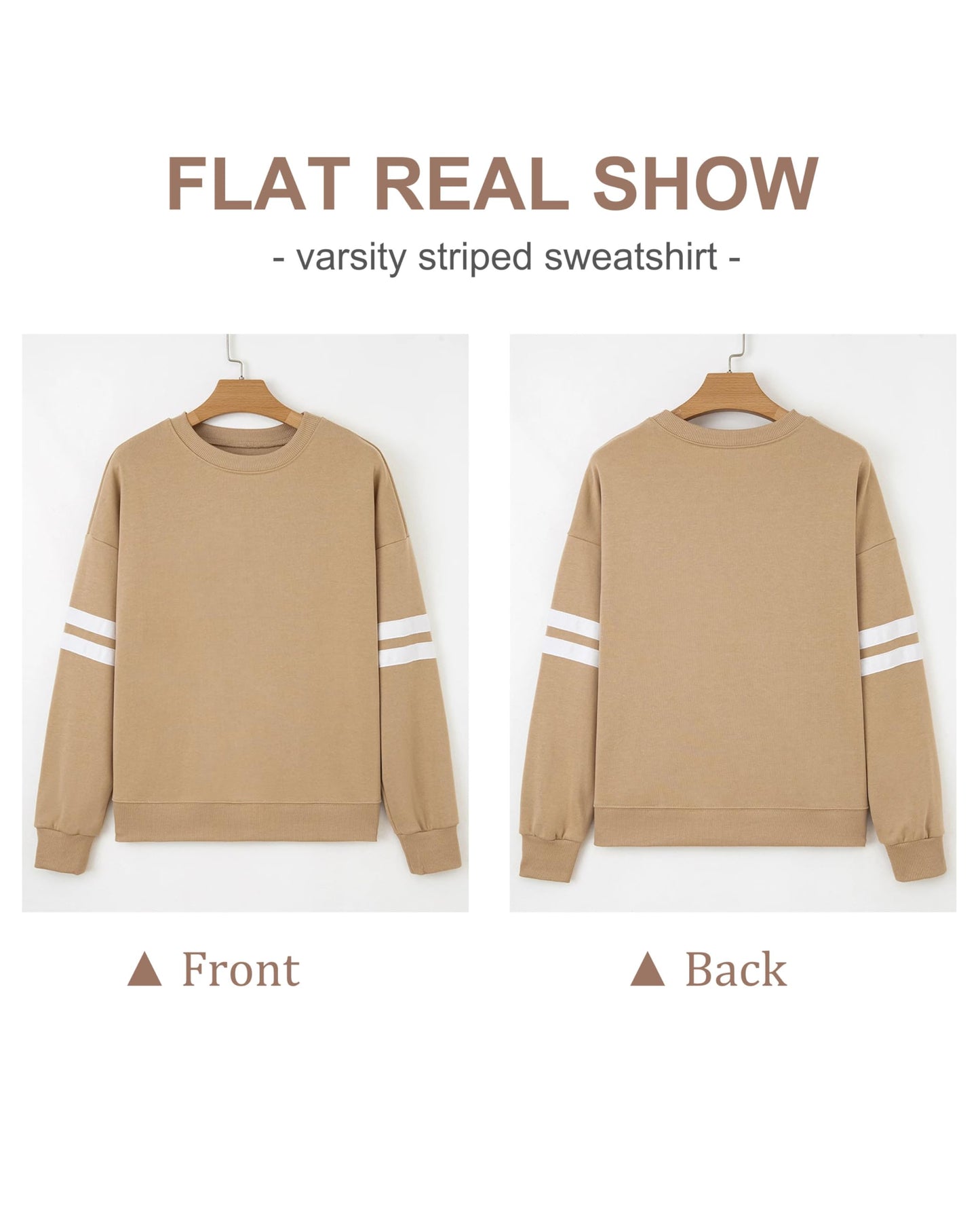 Selink Womens Varsity Striped Oversized Sweatshirt Crewneck Long Sleeve Casual Fashion Pullover Top Fall Outfits