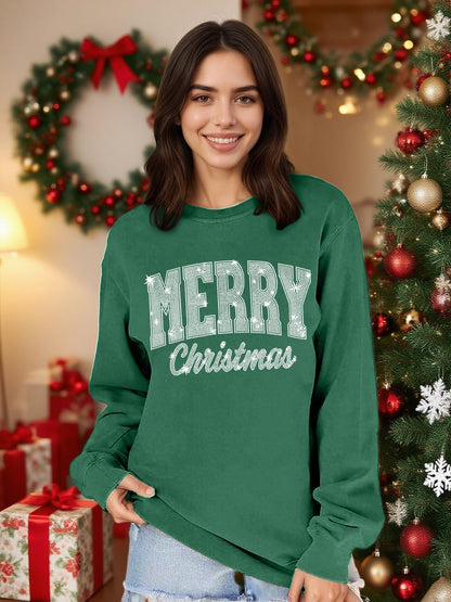 Tewmeu Christmas Sweatshirts for Women Sparkly Merry and Bright Sweater
