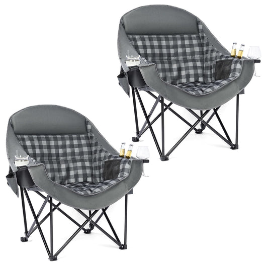 Oversized Camping Chairs for Adults - Heavy Duty Padded Outdoor Camp Chair