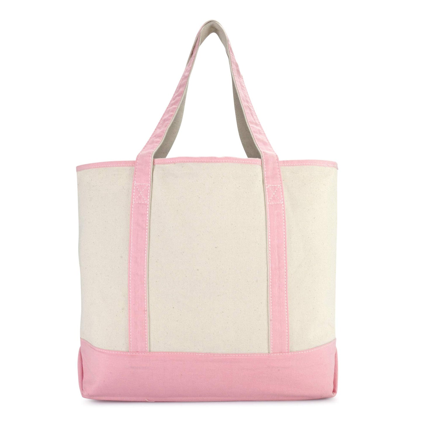 Dalix Women's Cotton Canvas Tote Bag Large Shoulder Bags Pink Monogram a - Z | Large