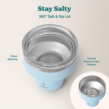 REDUCE Saltini 16oz Margarita Tumbler - Insulated Cocktail Glass - 4 Pack