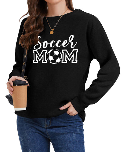 Womens Soccer Mom Sweatshirt Soccer Graphic Shirts Football Outfits