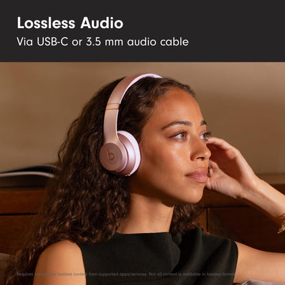 Beats Solo 4 - Wireless On-Ear Bluetooth Headphones, Up to 50-Hour Battery Life, Ultra-Lightweight Comfort, Powerful and Balanced Sound, Apple & Android Compatible - Amazon Exclusive Metallic Pink